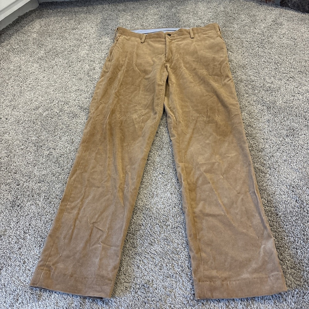 POLO GOLF RALPH LAUREN men's 34x32 tan Corduroy Classic Fit stretch Pants Comfy